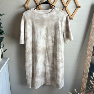 Tan Tye Dye T-shirt Dress
